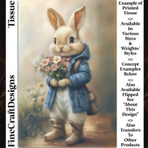 Cute Dsed Bunny Rabbit, Flowers CW5L Decoupage