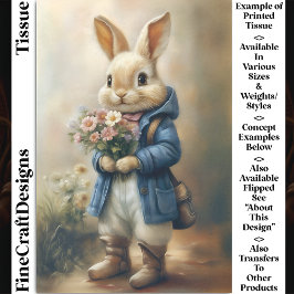 Cute Dsed Bunny Rabbit, Flowers CW5L Decoupage