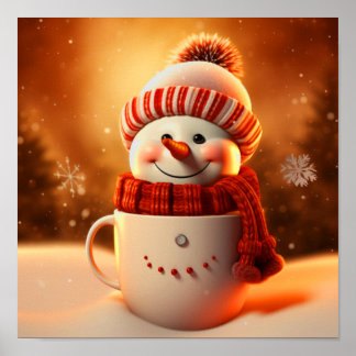 Cute Dsed Snögubbe Poster