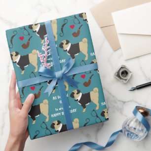 Cute Dsed Up Pug Birthday Presentpapper