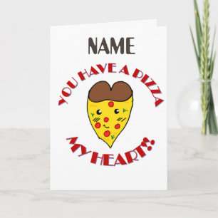 Cute, du har pizza mitt hjärtkort helgkort