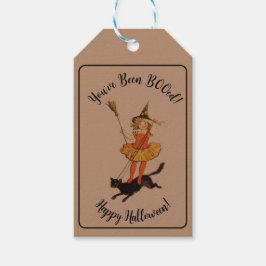 Cute du har varit BOOed Halloween Black Cat Presentetikett