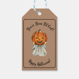 Cute du har varit BOOed Halloween Pumpkin Ghost Presentetikett