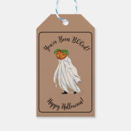 Cute du har varit BOOed Halloween Pumpkin Ghost Presentetikett