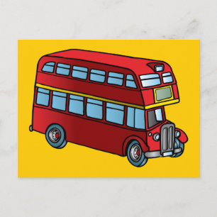Cute Dubbla Decker Buss Vykort