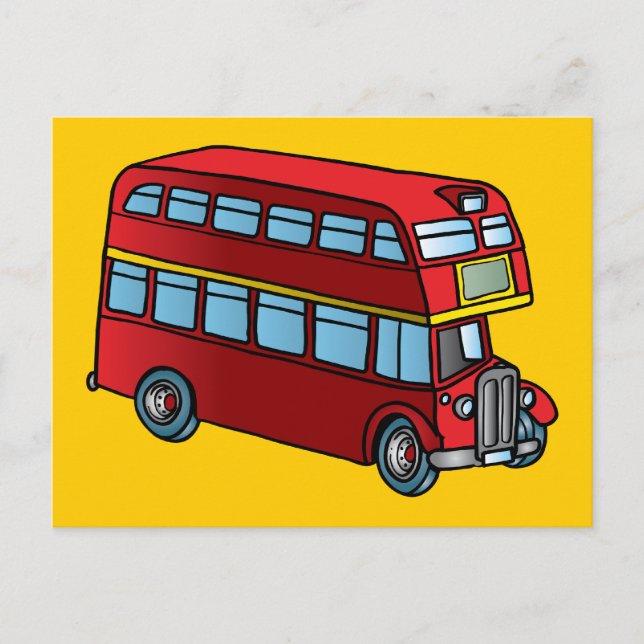 Cute Dubbla Decker Buss Vykort (Framsida)