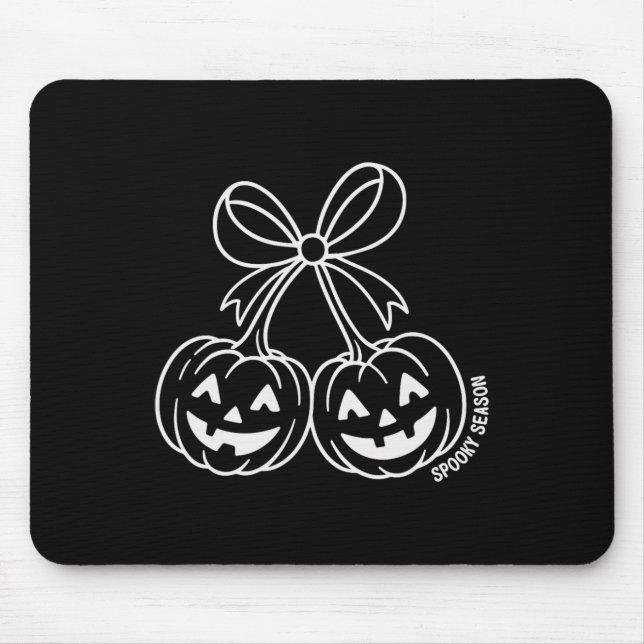 Cute Dubbla Pumpkin Jack o lantern Ansikte Bow Hal Musmatta (Framsidan)