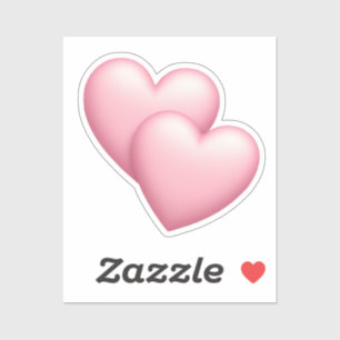 Cute Dubbla Rosa Hearts Emoji Klistermärken