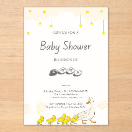Cute Duck Baby Shower Illustration Minimal Style