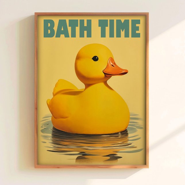 Cute Duck Bath Time Print Yellow Rubber Duck Print Poster (Skapare uppladdad)