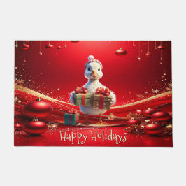 Cute Duck Christmas Holiday Doormat