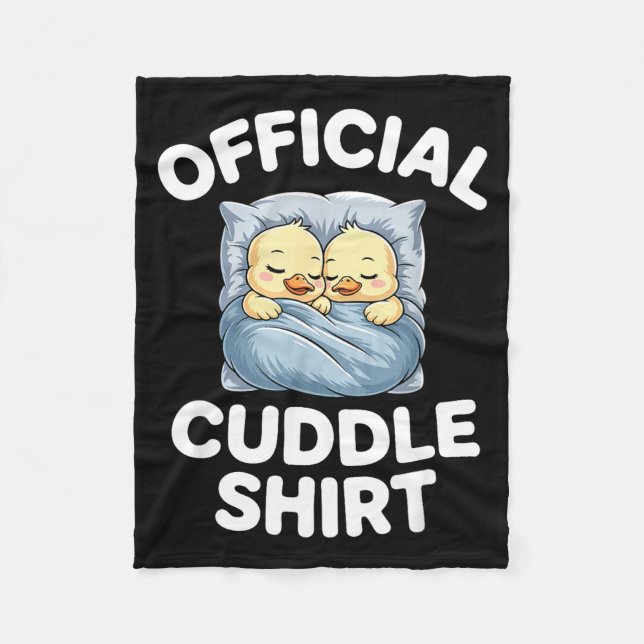 Cute Duck Couple Snuggle Cuddle  Fleecefilt (Framsidan)