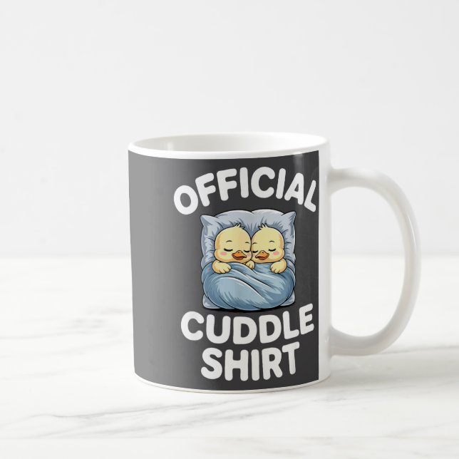 Cute Duck Couple Snuggle Cuddle  Kaffemugg (Höger)
