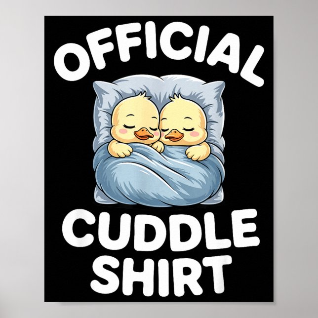 Cute Duck Couple Snuggle Cuddle  Poster (Framsidan)