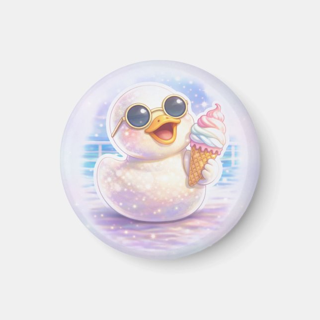 Cute Duck Ice Cream  Magnet (Framsidan)