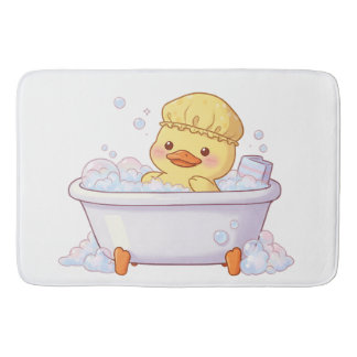 Cute Duck Taking a Bubble Bath Badrumsmatta