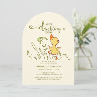 Cute Duckling Baby Shower Inbjudningar