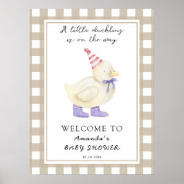 Cute Duckling Baby Shower Poster
