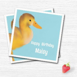 Cute Duckling Birthday Pappersservett