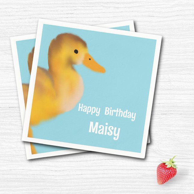 Cute Duckling Birthday Pappersservett (Skapare uppladdad)