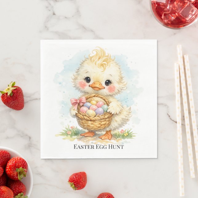Cute Duckling Easter Egg Party Pappersservett (Insitu)