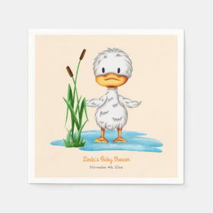Cute Duckling Gender Neutral Baby Shower Pappersservett