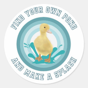 Cute Duckling - Gör stänk Runt Klistermärke
