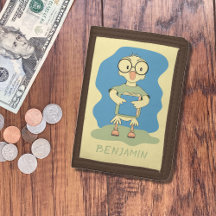 Cute Duckling med Bok Kid Brown Wallet