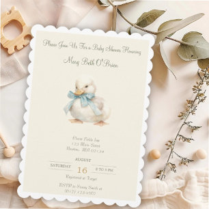 Cute Duckling med inbjudan till babybabyskor