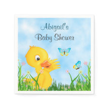 Cute Duckling och Butterflies Boy Shower
