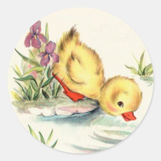 Cute Duckling Stickers Runt Klistermärke (Framsida)