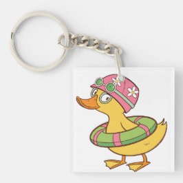 Cute Duckling-Tecknad - Kyds-akryliska nyckelkedja