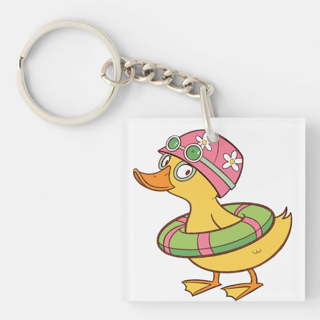 Cute Duckling-Tecknad - Kyds-akryliska nyckelkedja (Framsidan)