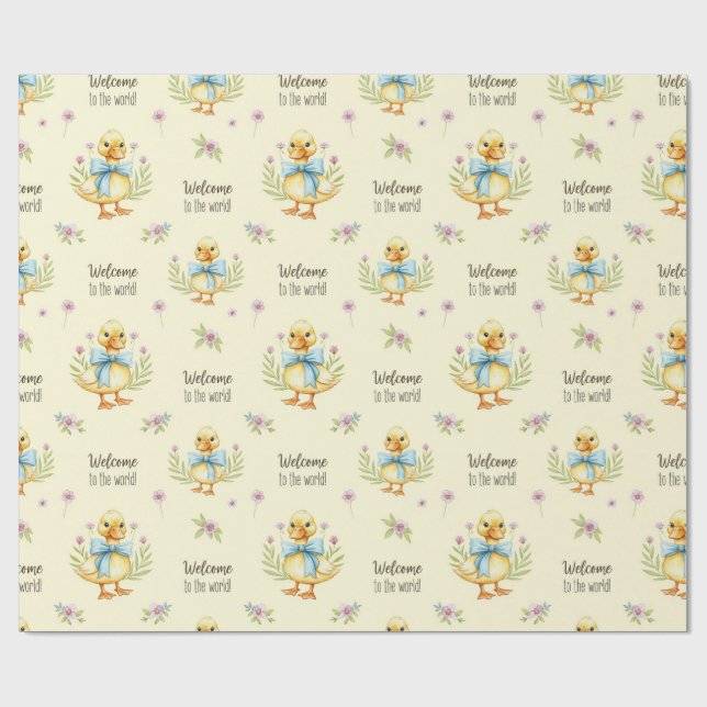 Cute Ducklings med Bows av Natasha Us Presentpapper (Platt)