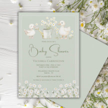 Cute Ducks & Daisies Baby Shower