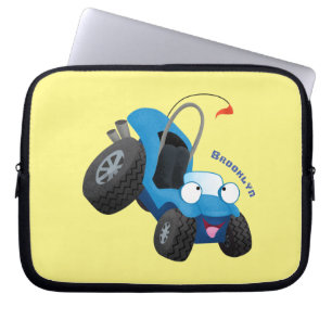 Cute dune-buggen utanför vägen fordon tecknad laptop fodral