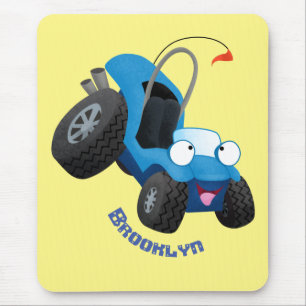 Cute dune-buggen utanför vägen fordon tecknad musmatta