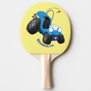 Cute dune-buggen utanför vägen fordon tecknad pingisracket