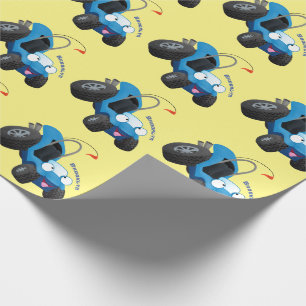 Cute dune-buggen utanför vägen fordon tecknad presentpapper