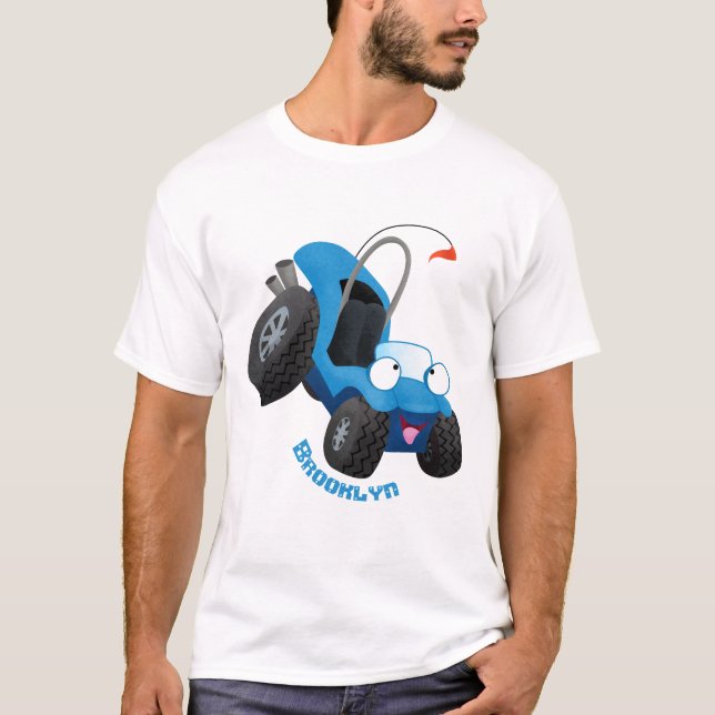 Cute dune-buggen utanför vägen fordon tecknad t shirt (Framsida)
