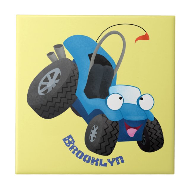 Cute dune buggy off road vehicle cartoon  kakelplatta (Framsidan)