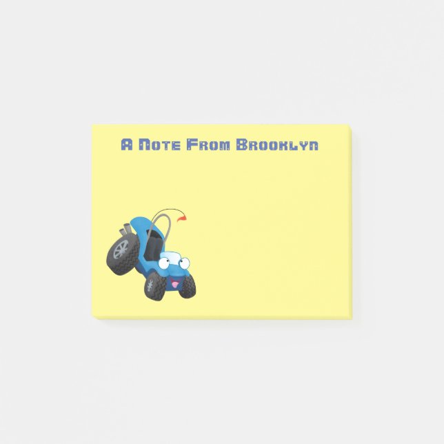 Cute dune buggy off road vehicle cartoon  post-it block (Framsida)