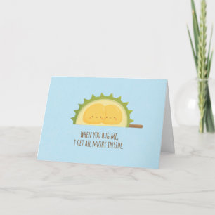 Cute Durian Mushy Valentines day Greeting Card Helgkort