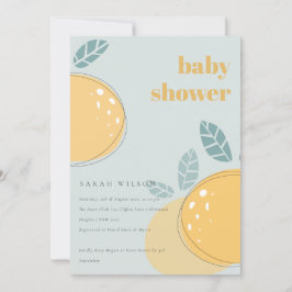 Cute Dusky Blue Lemon Fruktig, fetstilt babystövel Inbjudningar