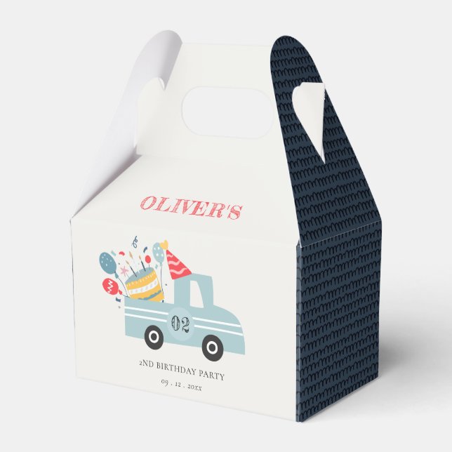 Cute Dusky Blue - Vilken Födelsedagsfest som helst Presentaskar (Framsidan Sidan)