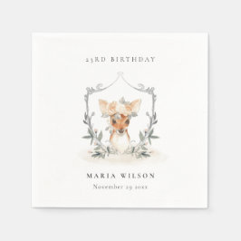 Cute Dusky Hjort Blommigt Vapensköld vid alla åldr Pappersservett