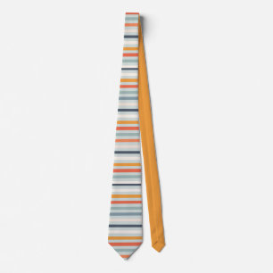 Cute Dusky Orange Blue Ochre Stripe Mönster Slips