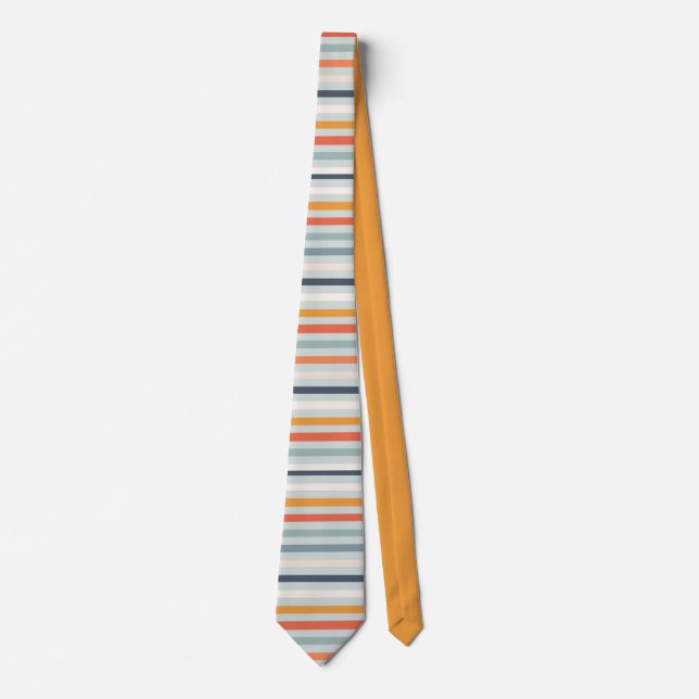 Cute Dusky Orange Blue Ochre Stripe Mönster Slips (Framsida)