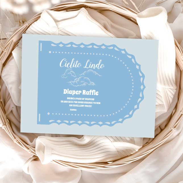Cute Dusty Blue Cielito Lindo Diapper Raffle Tilläggskort (Skapare uppladdad)