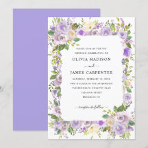 Cute Dusty Lila Lavender Greenery Blommigt Bröllop